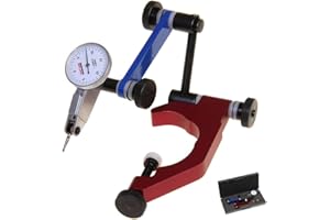 Anytime Tools Test Dial Indicator 0.0005" 0-15-0 and Universal Holder Quill Clamp for Bridgeport Mill Machine Clamping Diameter 1-7/8"
