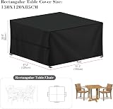 LAMUNI Garden Furniture Cover 420D Oxford Waterproof Rectangular 130x120x85cm view 2