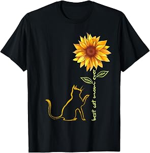 Best Cat Mom Ever Sunflower Cat Tree T-Shirt