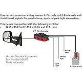 Amazon.com: Set Tow Mirror Upgrade Adapters Harness Connectors w/Power