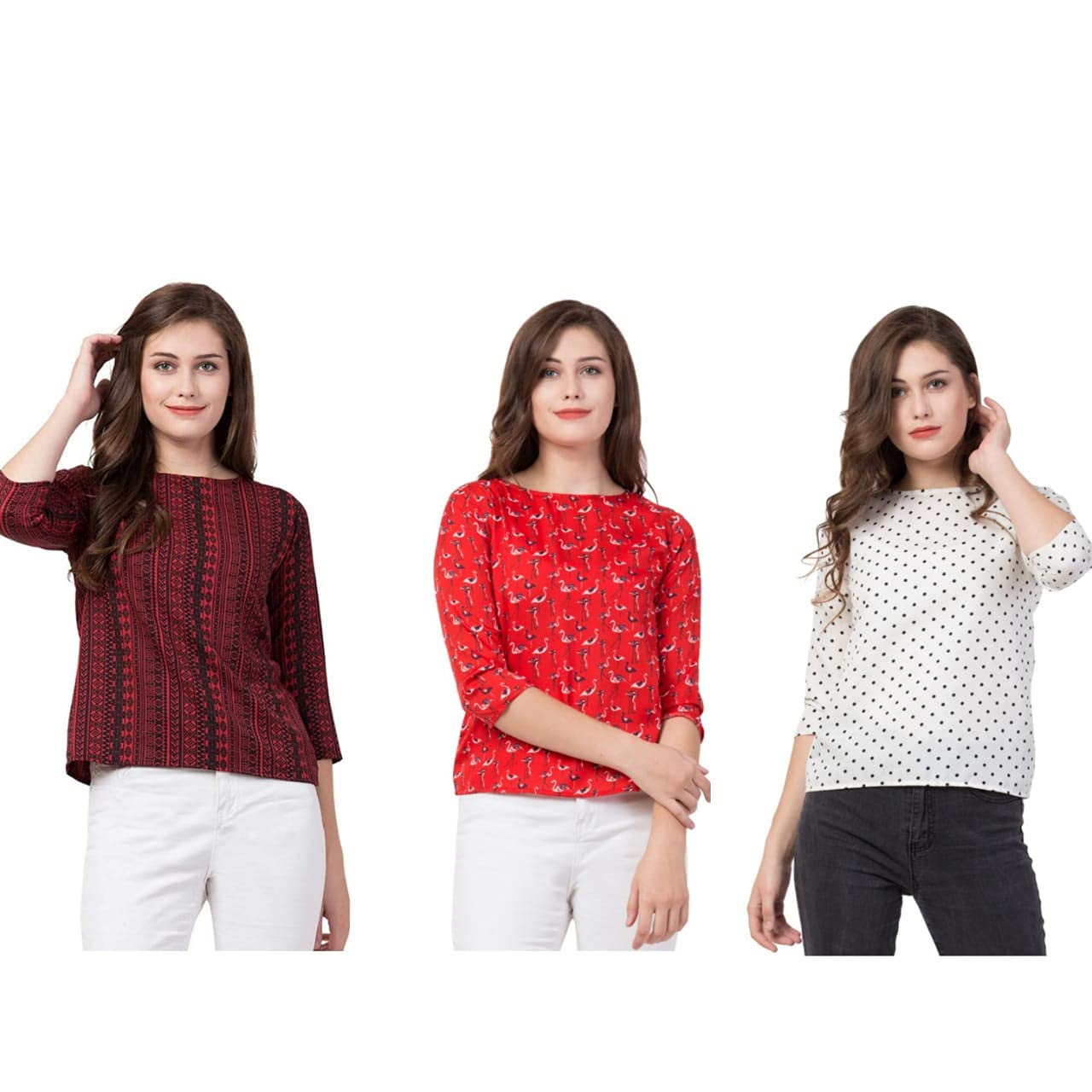 Buy 4M Sales Classic Women or Girls Tops & Tunics, Combo Pack of 3 at