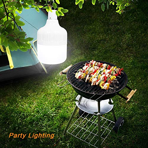 Camping Light LETOUR Dimmable LED Light Bulb 5 Lighting Modes USB Rechargeable Hanging Lights 4800 Lumen Portable Lantern Outdoor Light Bulb for Camping/Patio/Garden/BBQ