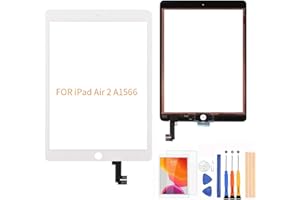 A-MIND For IPad Air 2 A1566 A1567 Touch Digitizer Screen Replacement Parts,（LCD Not Include，No Home Button） with Screen Protector+Repair Tools(White)