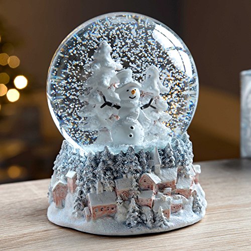WeRChristmas Snowman and Christmas Tree Snow Globe Christmas Decoration