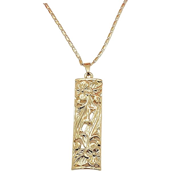 Amazon.com: Gold Hawaiian Kuuipo Bar Necklace : Handmade