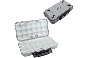 KEESHINE small tackle box, mini pocket portable fishing tackle box organizer, double sided plastic organizer box, travel storage containers for vest casting fly fishing