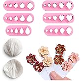 Keoker Flower Petal Clay Cutters - 6 Shapes with Petal Press Polymer Clay Molds for Polymer Clay Jewelry