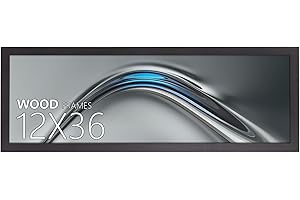 12x36 Poster Picture Frame,Natural Soild Wood Black Picture Frames with Polished Plexiglass,Easy to Hang,Display Picture 12x3