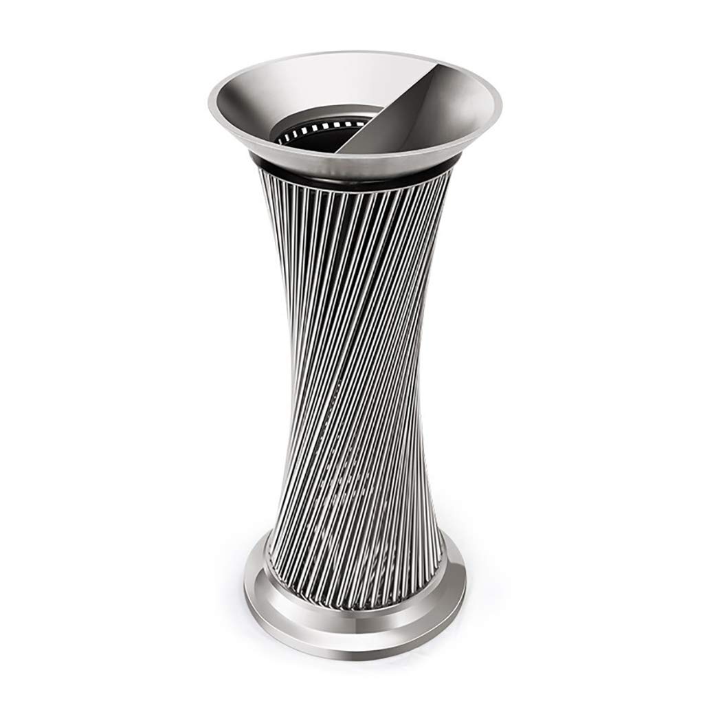 Trash Can, Hotel Lobby Stainless Steel Trash Can with Ashtray Vertical Ash Bucket Stainless Steel Wire Drawing