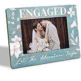 Engagement Couples Newlyweds Picture Frame, Holds 4 x 6 Inch Photo With Stand, Wedding Gifts for Newlyweds Bride Groom, Engaged Couple Picture Photo Frames for Home Office Desk Decor