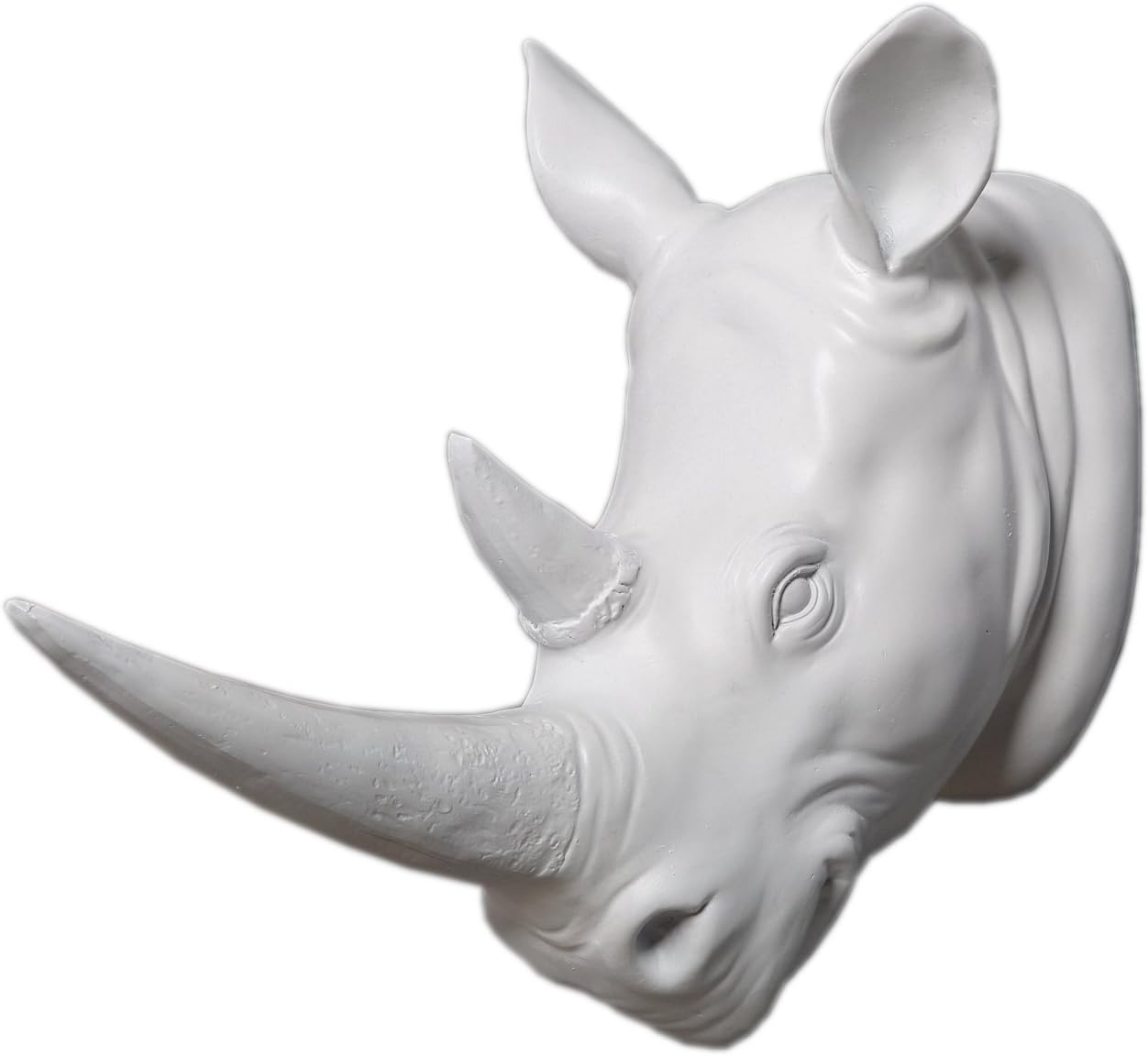 YL Crafts The Medium White Resin Faux Animal Head Mount