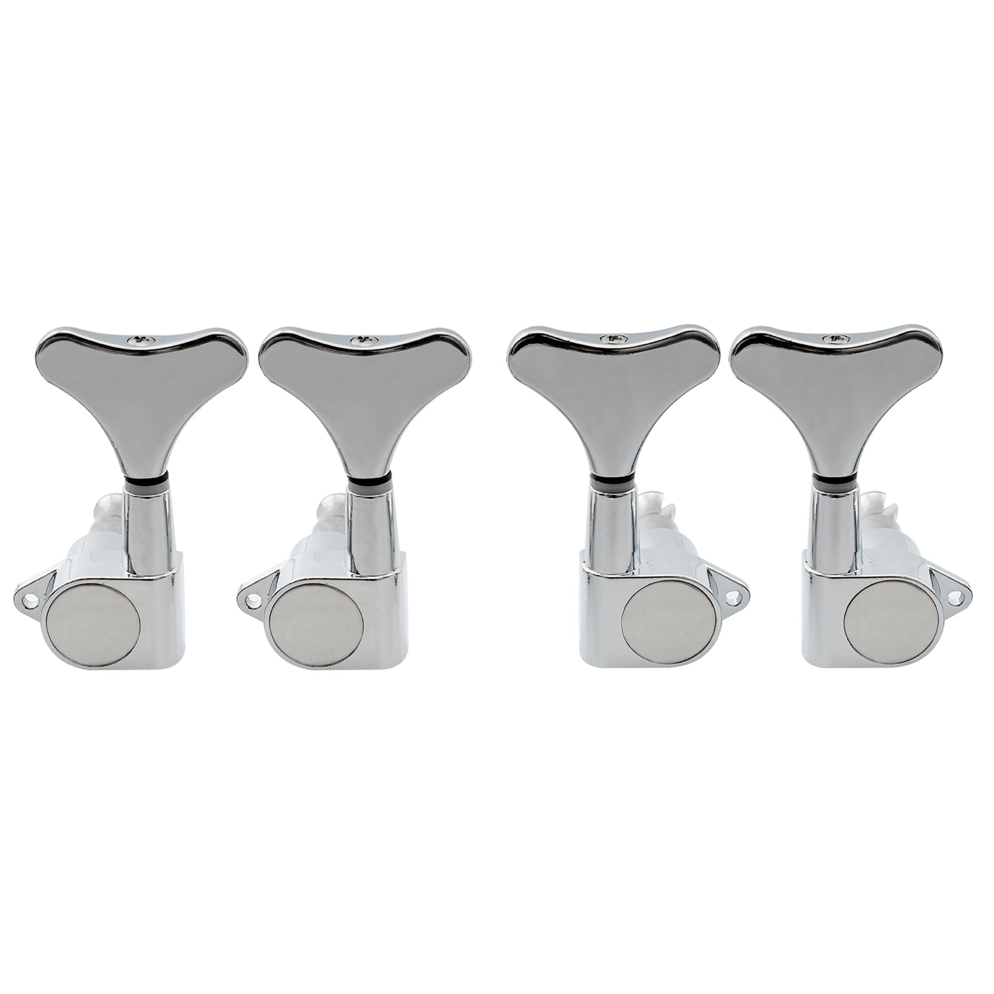 Musiclily 2R2L Sealed Bass Tuners Tuning Pegs Keys Machine Heads Set for 4 String Electric Bass, Chrome