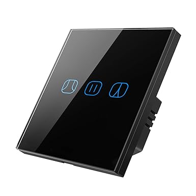 LCAZ Interruptor de cortina inteligente WiFi panel de interruptor de pared inteligente tctil interruptor de temporizador inalmbrico compatible con Alexa y Google Assistant LCAZ Interruptor de cortina inteligente WiFi panel de interruptor de pared inteligente tctil interruptor de temporizador inalmbrico compatible con Alexa y Google Assistant