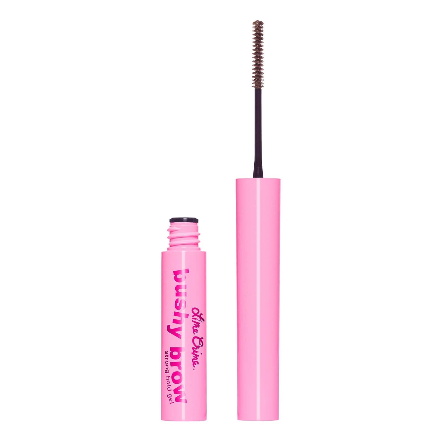 Lime Crime Bushy Brow Gel, Brownie - Neutral Dark Brown Tinted Eyebrow Mascara - Long-Lasting, Super-Strong Hold - Shapes, Tints, Adds Texture to Brows - Vegan - 0.12 oz