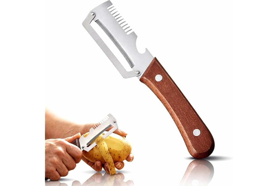 Kitchen multifunctional vegetable peeler 3 in 1, ultra-sharp stainless steel blade, suitable for peeling fruits and vegetables, with bottle opener, (1PCS)