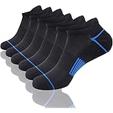 JOYNÉE Mens Athletic Low Cut Ankle Tab Socks 6 Pack Cushioned Breathable for Running