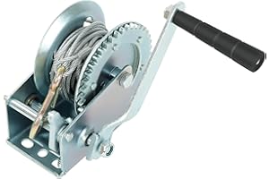 TYFYB 1200LB Hand Winch Crank Gear Winch & Cable Heavy Duty Hook, Boat Trailer Winch with Steel Cable for ATV UTV Trailer Truck Boat, Metal