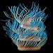 Uniclife 30 inch Changeable Sea Anemone Plant Ornament Folding Glowing Silicone Fish Tank Aquarium Artificial Decor, Bluethumb 2