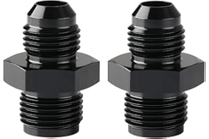 Podavelle 6AN Male to 5/8-18 Inverted Flare Adapter Fitting Connector Aluminum Black, Pack of 2