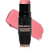 Nudestix Nudies Matte Lux – 3-in-1 Soft-Matte Blush Stick for Cheeks, Eyes & Lips with Built-In Brush | Cream-to-Powder Finish with Blurring Effect | Clean, Vegan, Travel-Friendly Makeup