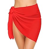 Ekouaer Women's Short Sarongs Chiffon Cover Ups Sheer Bikini Wraps for Swimwear S-3XL