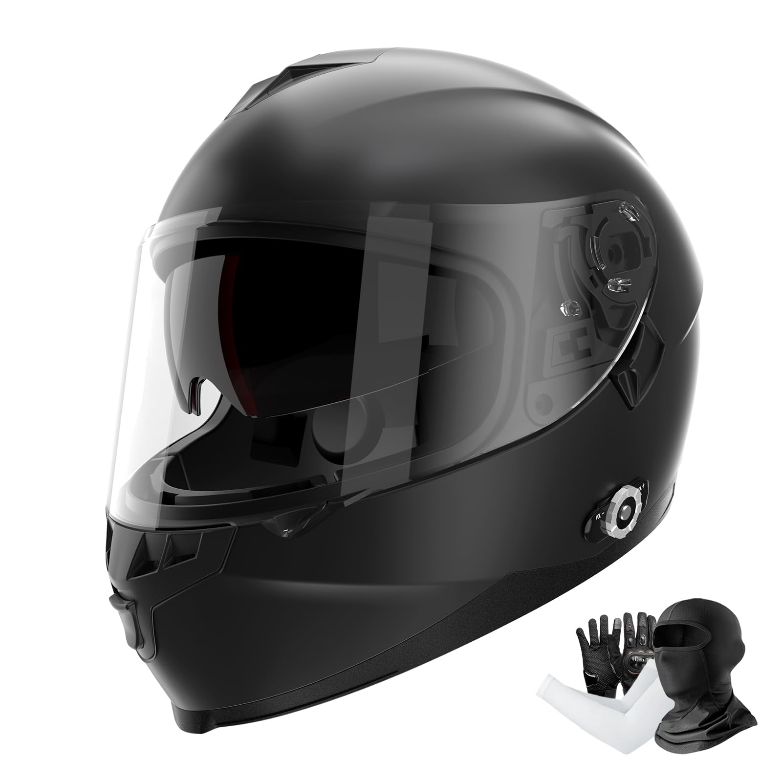 Full Face FreedConn Motorcycle Helmet Bluetooth 5.0 Integrated 2 Way Intercom DOT FMVSS-218 Rated Motorbike Helmet Communication with Dual Visor MP3 for Men Women New EPS