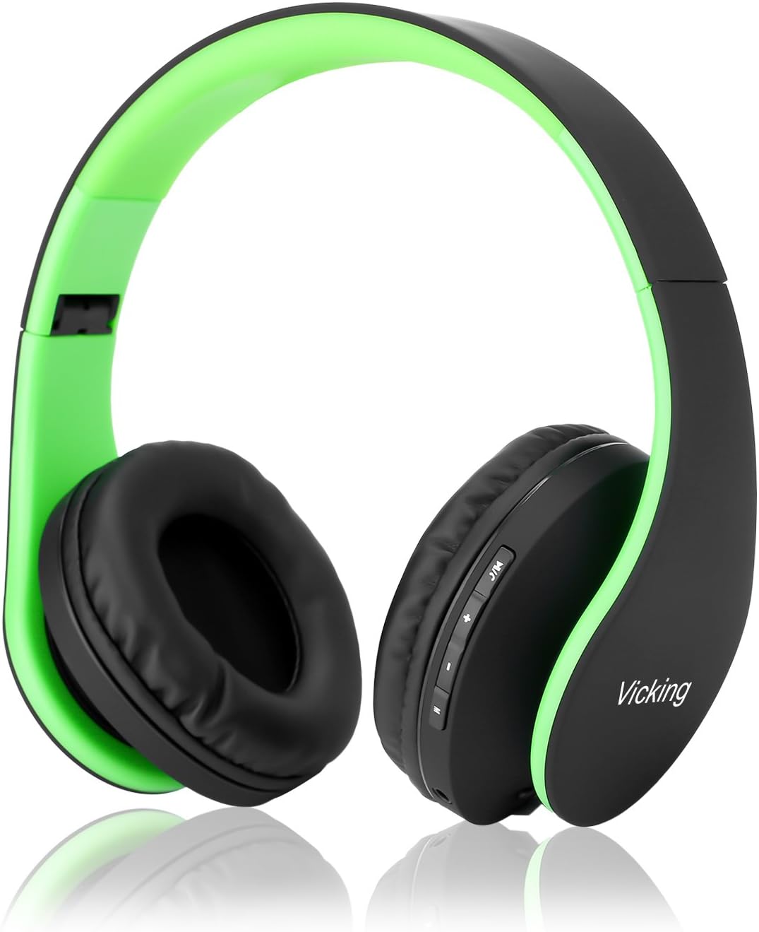 Vicking Wireless headset V4.1 Bluetooth Foldable Hi-Fi Stereo Over-Ear Headphone with Micro Support SD TF Card dark green