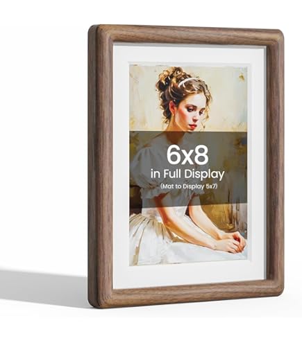 Amazon.com - FLECHAZO 6x8 Picture Frame Wood with 5x7 Mat