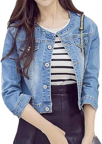 cropped denim jacket amazon