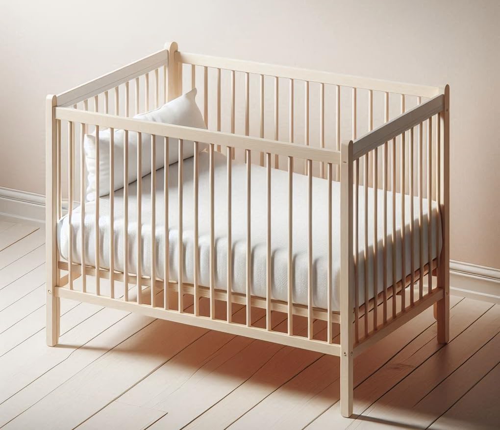 Callowesse 2 Pack Crib Fitted Sheets 40 x 94cm - Organic Cotton Bedding for Your Baby. Elasticated Outer Edges for Snug Fit. White