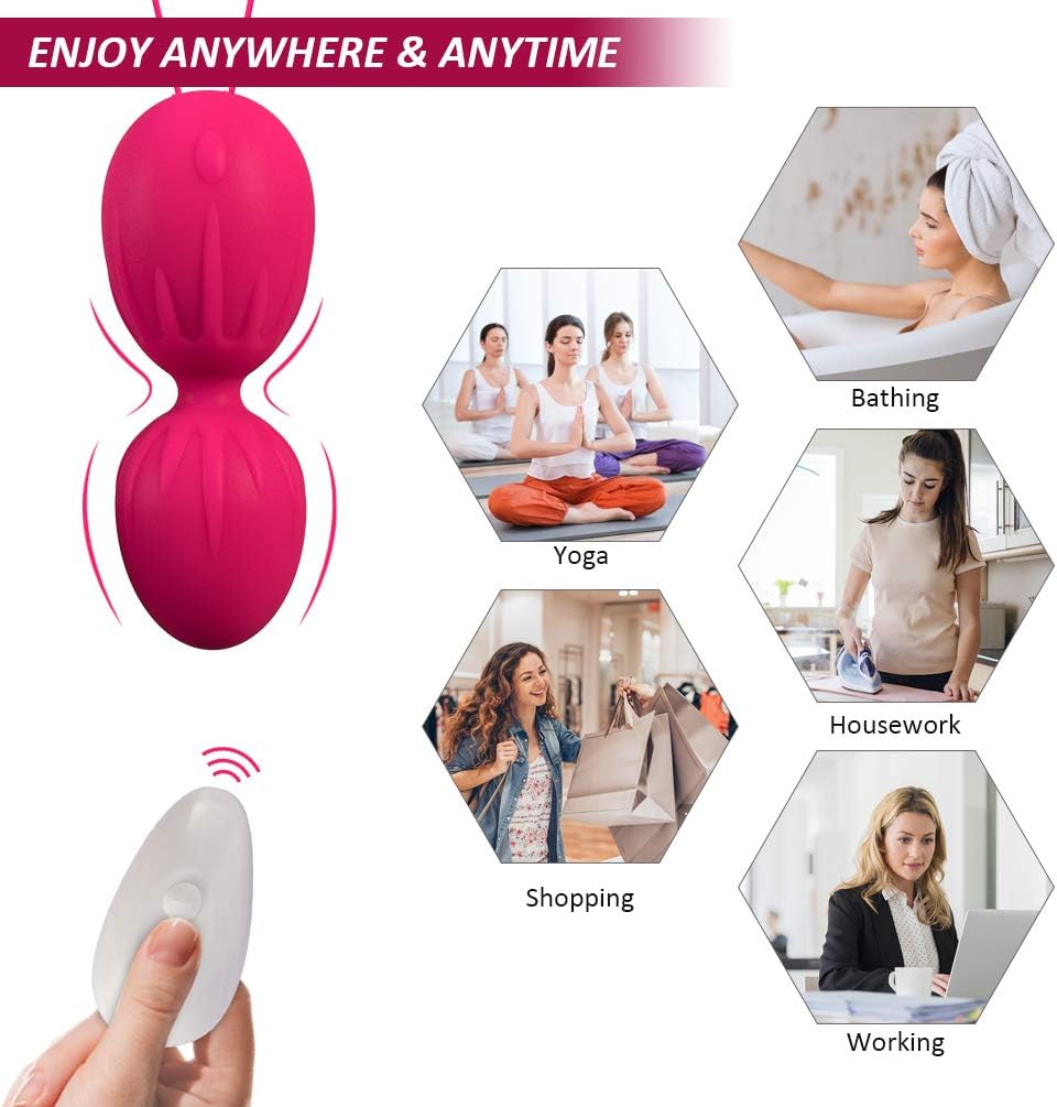 Kegel Balls Exercise Weights for Tightening, 3 in 1 Ben Wa Balls for Women with Remote and 10 Vibration Modes, for Beginners & Advanced Bladder Control & Pelvic Floor Exercise, USB Charging: Health & Personal Care
