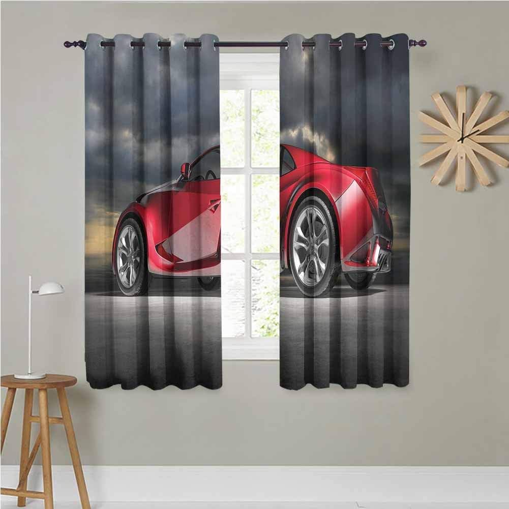 Cars Indoor/Outdoor Curtains 72x63 INCH Modern Red Sports