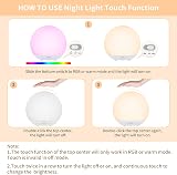 Suright Children's Night Light USB Rechargeable Dimmable RGB Touch Lamp view 5