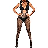 Buitifo Womens Sexy Tights Lingerie Body Stockings Mesh Bodysuit Jumpsuit Nightwear