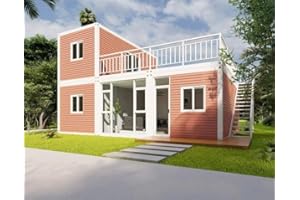 Anovoal 40ft prefab Tiny Homes, Foldable House to Live in, Container House, House for Sale, Modern Stainless Steel Storage shed for House, Foldable Tiny House kit to Live in