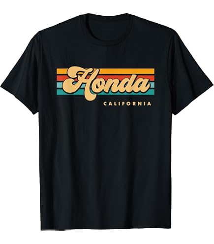 Amazon.com: Honda, CA Vintage Evergreen Sunset Eighties Retro T