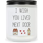 Gifts for Women, Best Friends Housewarming Birthday Gifts, Wish You Lived Next Door Gift for Sisters, Besties, Unique Friendship Present for Women, Funny Lavender Candles for Her Valentines Day