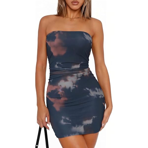 knee length dresses for ladies Womens Multicolor Dress (4XL)