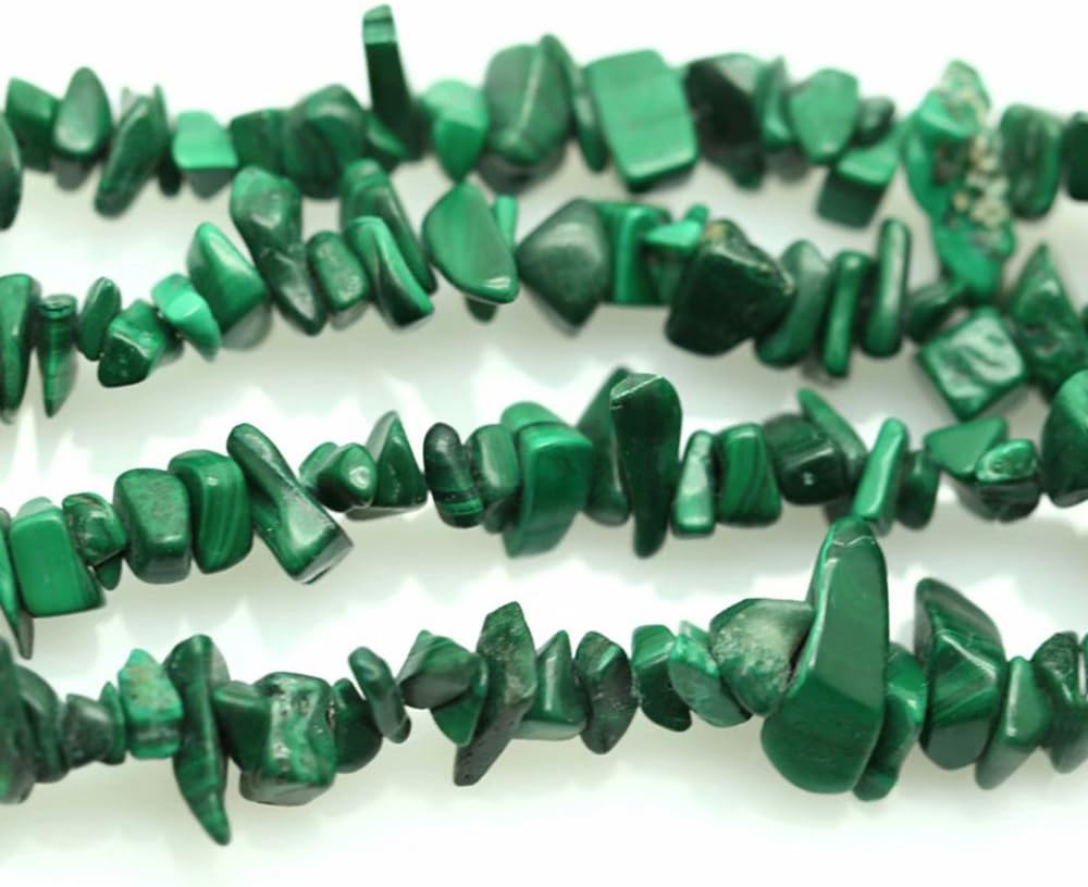 Real Green Malachite Gemstone Irregular Loose Drilled Chips Beads for Making Jewellery Sold by One Strand 31 Inch