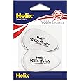 Helix White Pebble Ergonomic Eraser Pack of 2, Latex Free (25001)