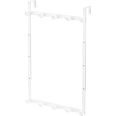 Yamazaki 4892 Door Hanger with Adjustable Height, White, Approx. W11.8 x D 3.0 x H 18.1 x 18.1 inches (30 x 7.5 x 46 x 56 cm), Smart, 3-Level Adjustable Height, Door Hook