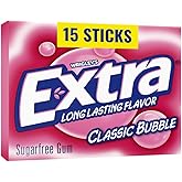 Extra Wrigley's Classic Bubble Sugarfree Gum, 15 Count