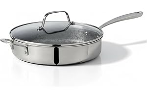 Lagostina Resistere Stainless Steel Saute Pan, 28cm / 3.8L, Lago-Mesh™Technology, Thick-Clad Body, Scratch Resistant, Inducti