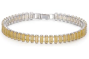 IVY TAILI Tennis Bracelets for Women Trendy 14K White Gold Plated Birthstone Tennis Bracelet Sparkly Cubic Zirconia Bracelet Diamond Bracelet Mothers Day Gifts Birthstone Jewelry for Women