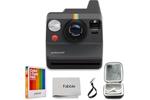 Polaroid Now Generation 3 I-Type Instant Camera (Black) Bundle with Color I-Type Film (8 Exposures), Hard Protective Case and Wrist Strap