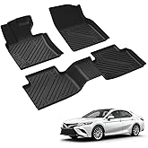 LASFIT Floor Mats for Toyota Camry 2018-2024 (Only Fit Hybrid), Custom Fit TPE All Weather Floor Liners for Camry 2018 2019 2020 2021 2022 2023 2024 1st & 2nd Row Car Mats, Black