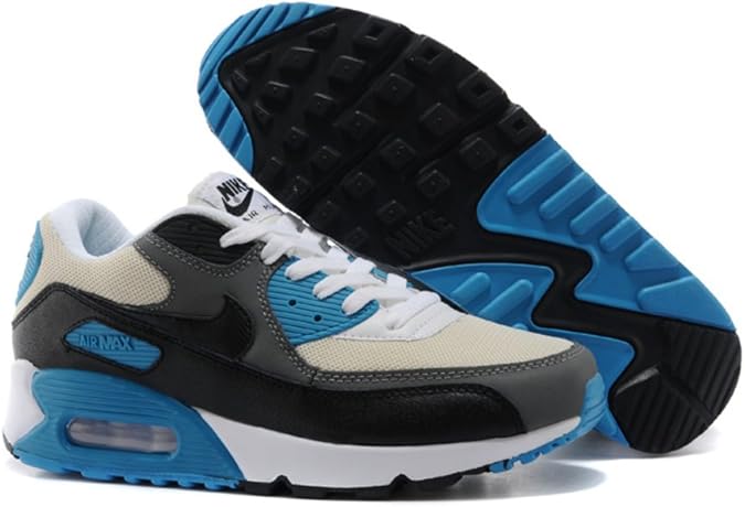 Amazon.com | Nike New Air Max 90 Men Black Grey Blue | Road Running