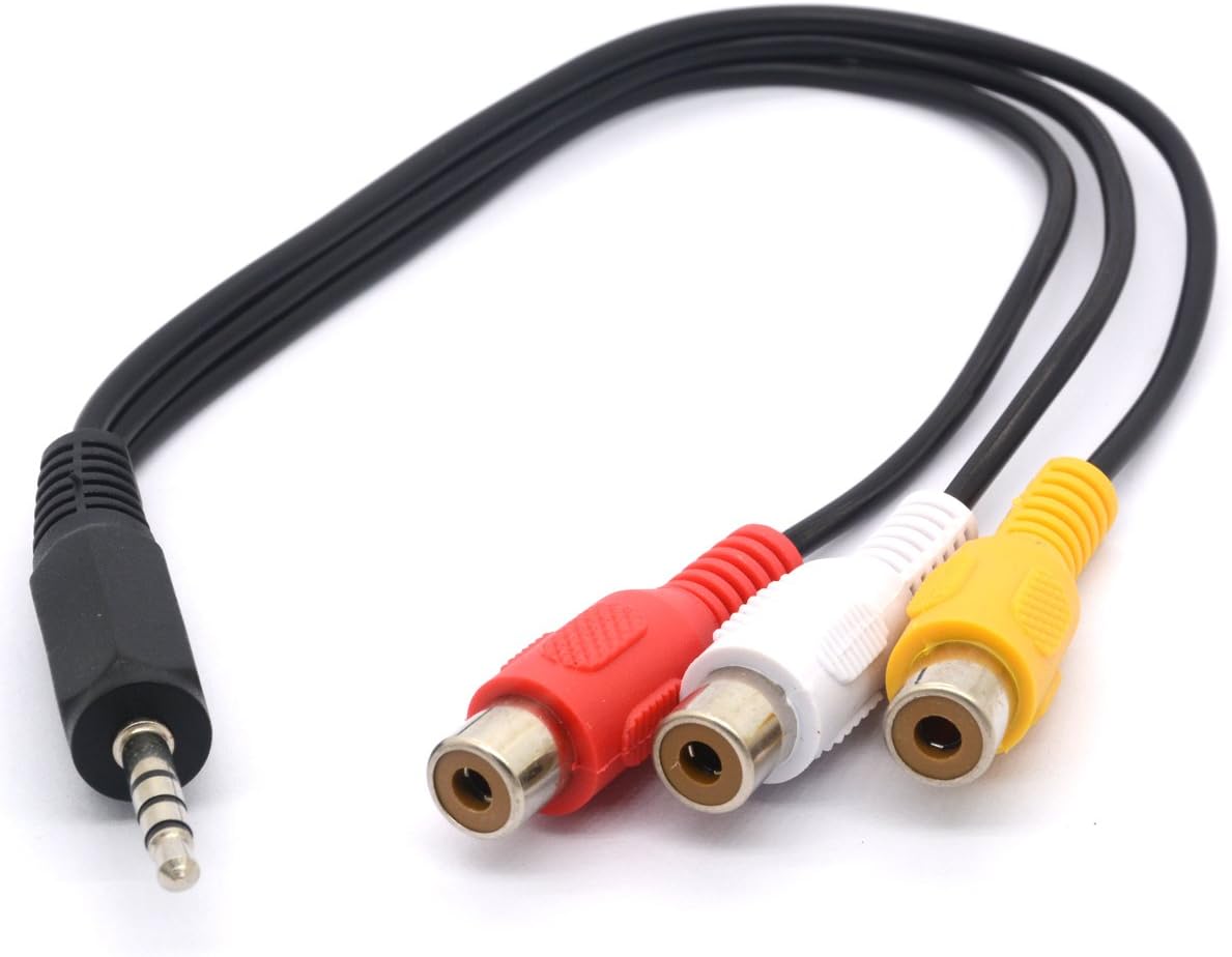 OpenII 3.5 to RCA Audio Splitter Cable, 3.5mm Mini 1/8" TRS Stereo Male to 3 RCA Female Jack Adapter Cord - 25cm - Image 5
