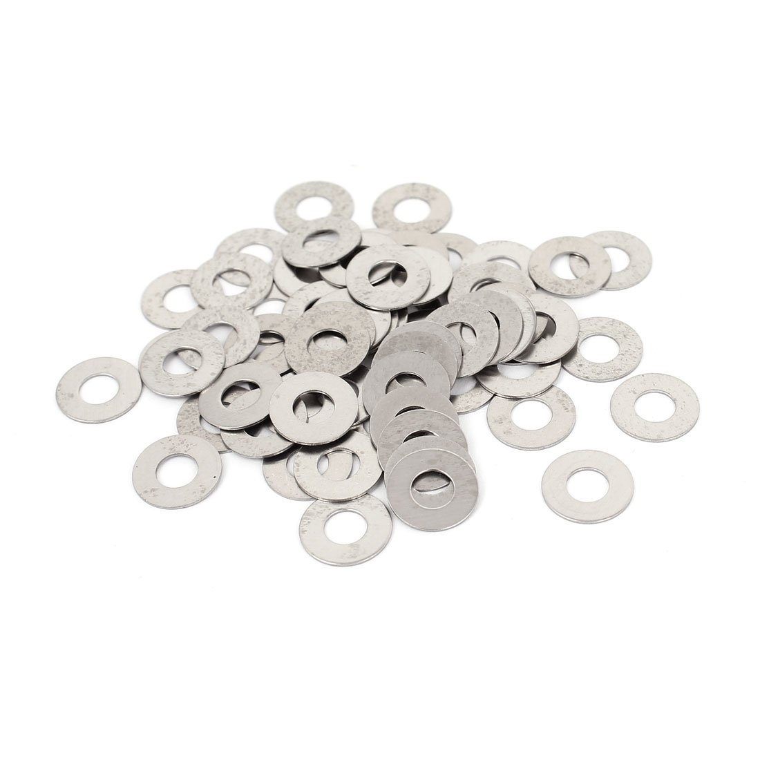 Sourcingmap M5x12mmx0.5mm Stainless Steel Round Flat Washer for Bolt Screw 100Pcs