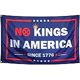 ZKflager No Kings In America Since 1776 Patriotic Funny Cool Flags Meme Flags Banner 3X5 Ft College Dorm Room Guys Man Cave Bedroom Outdoor Indoor Frat Bedroom Patio Garden Blue